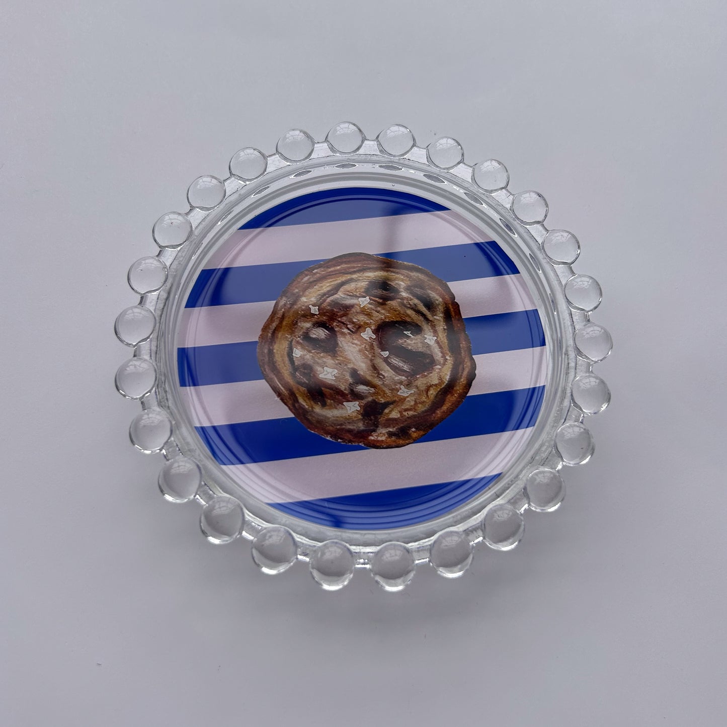Striped Chocolate Chip Cookie Trinket Dish