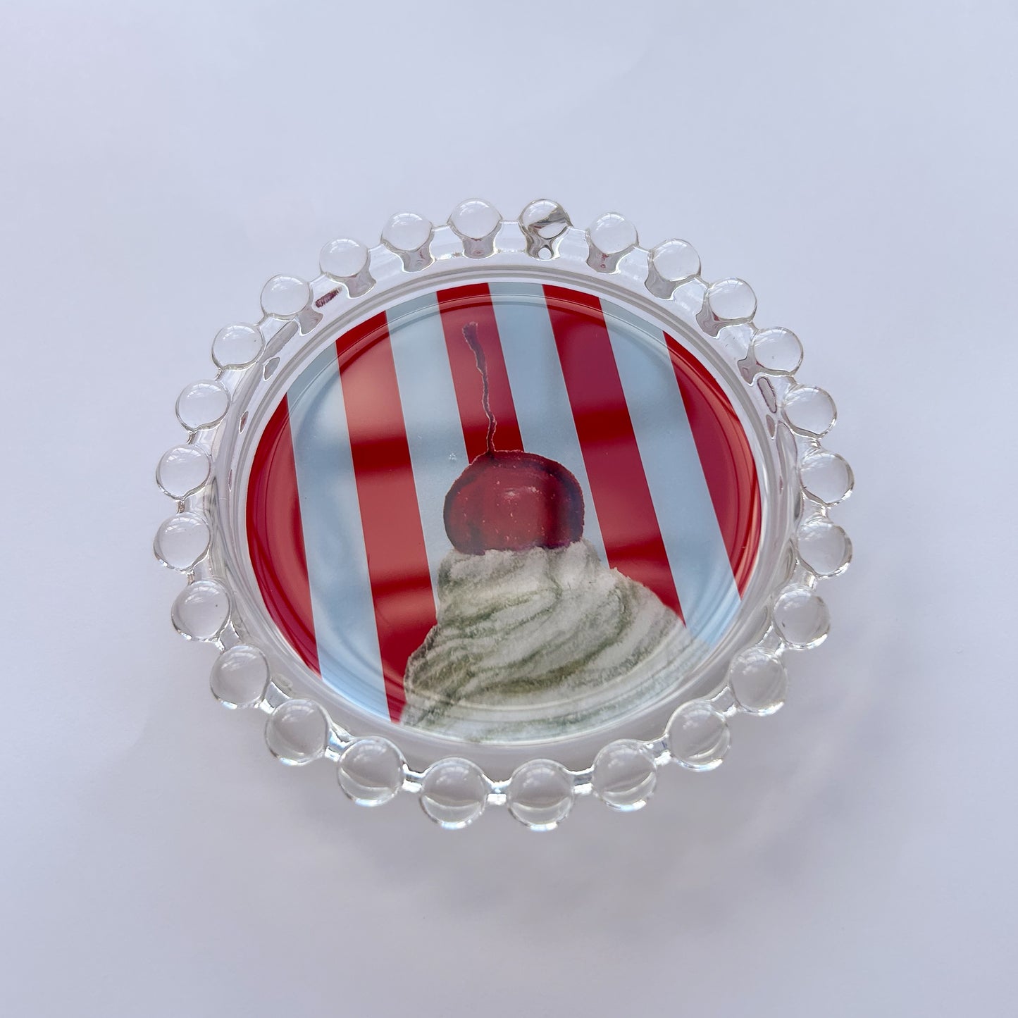 Striped Whipped Cream Trinket Dish