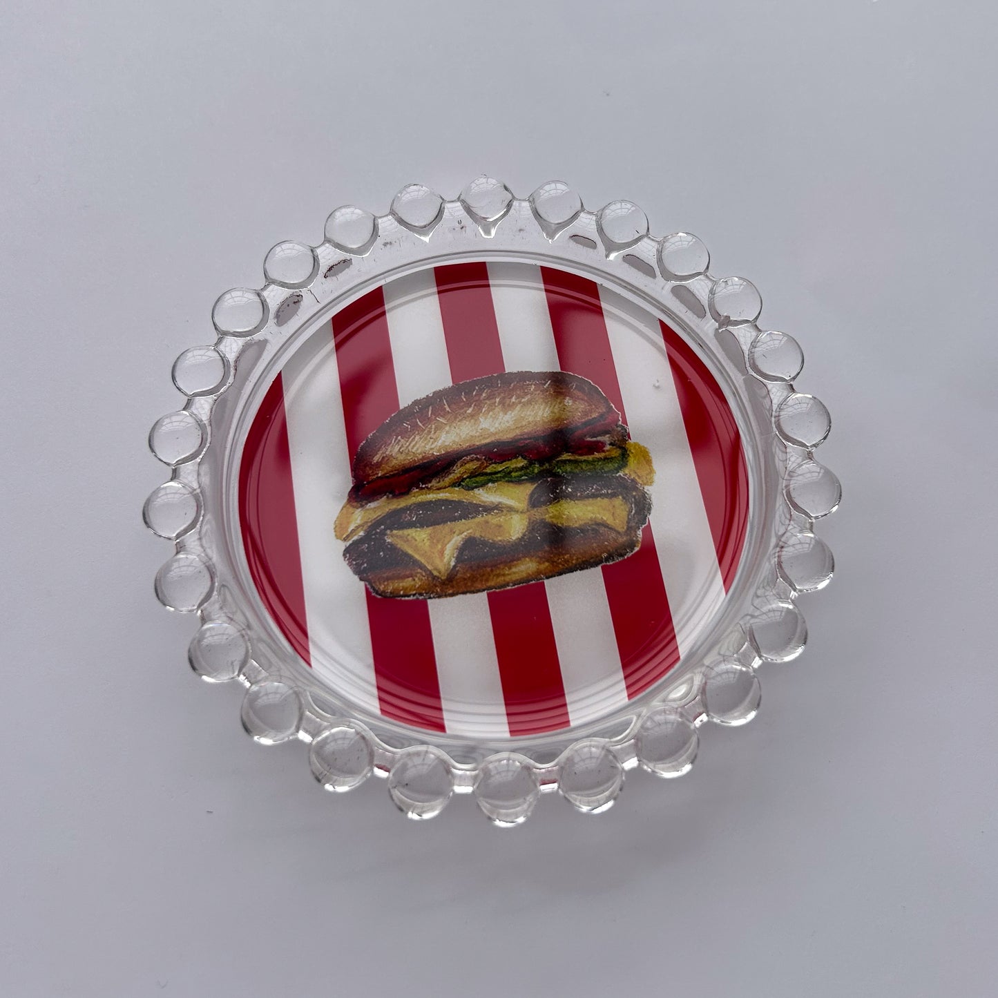 Striped Cheeseburger Trinket Dish