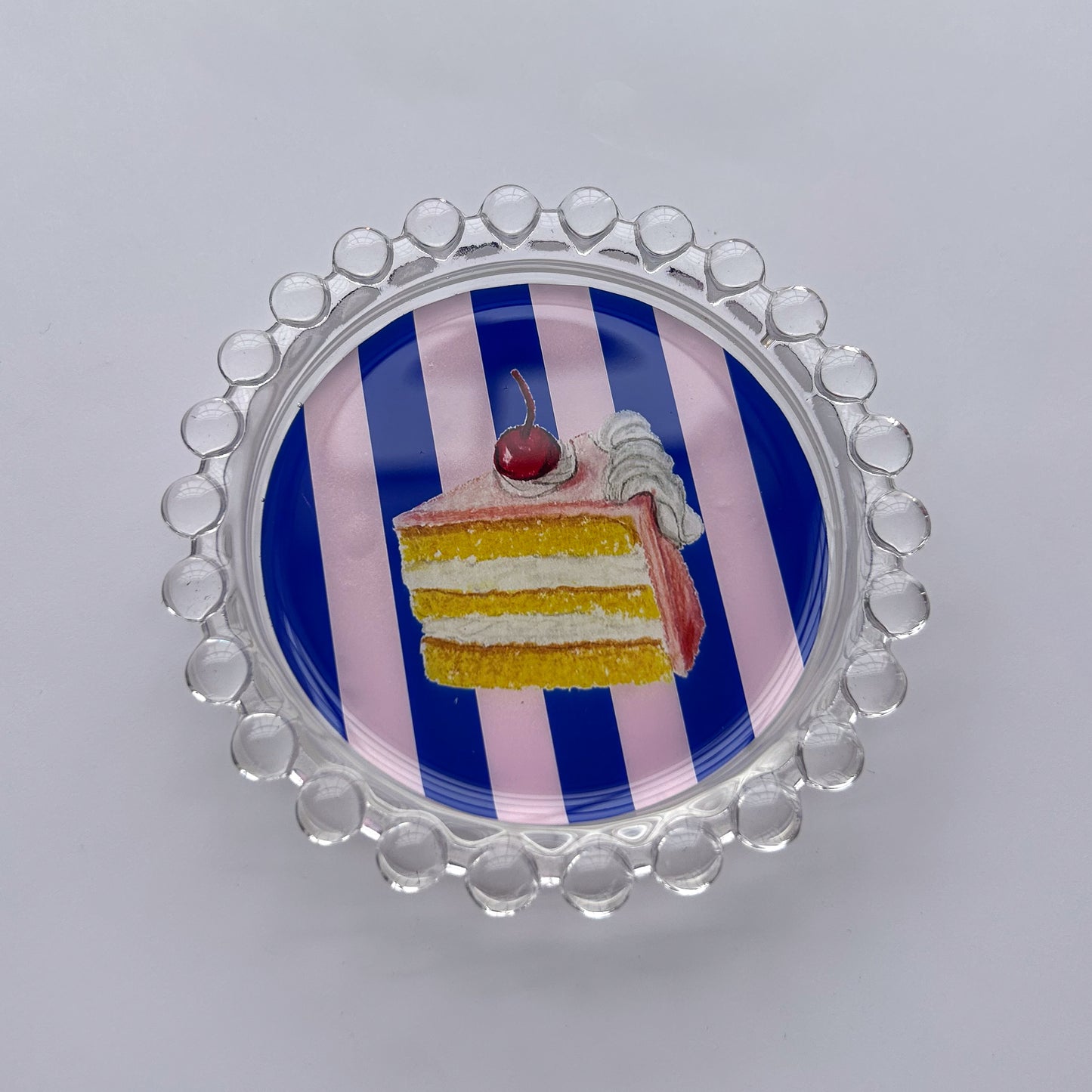 Striped Birthday Cake Trinket Dish