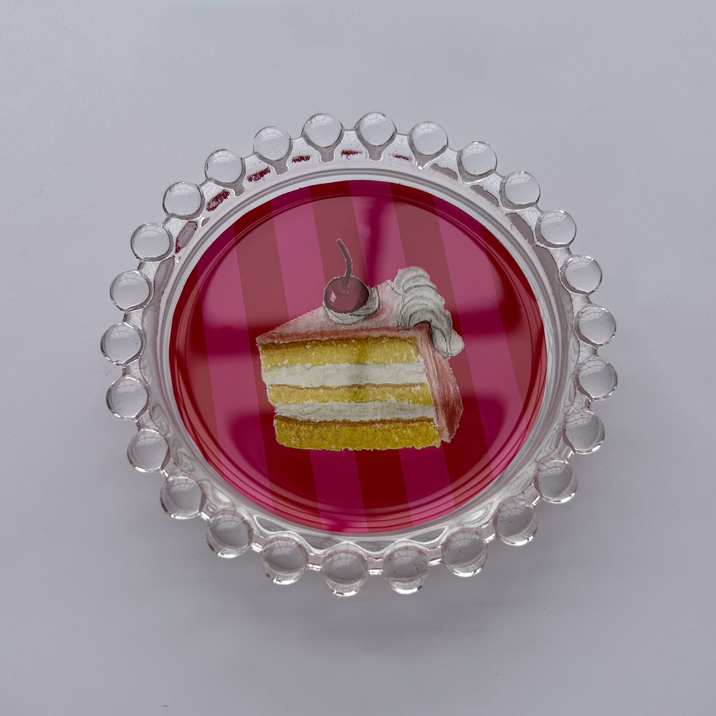 Striped Birthday Cake Trinket Dish
