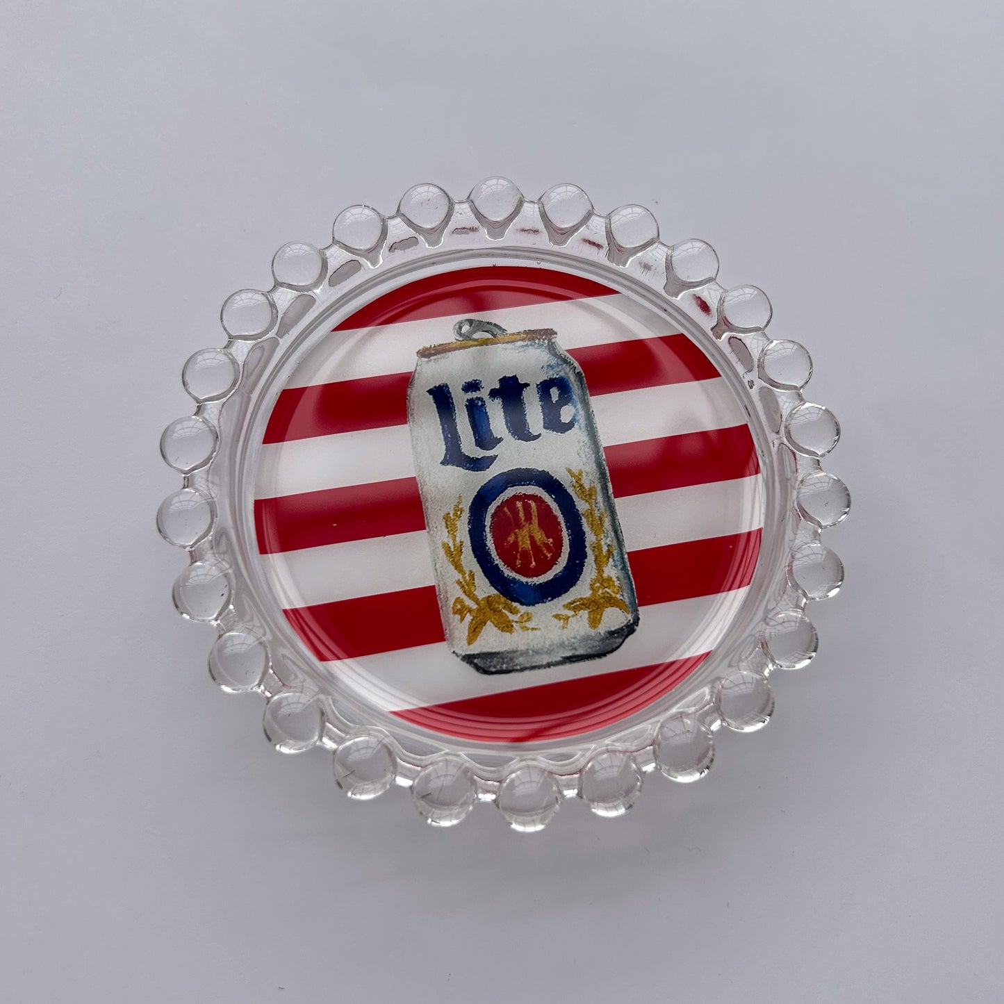 Striped Miller Lite Trinket Dish