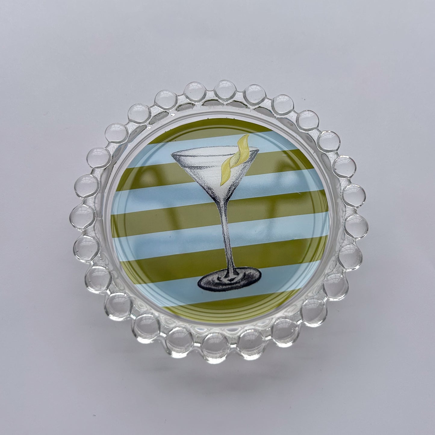 Striped Martini with a Twist Trinket Dish