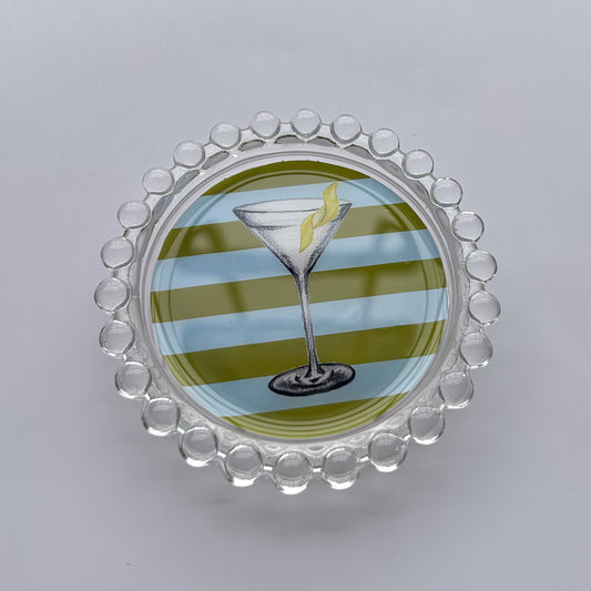 Striped Martini with a Twist Trinket Dish